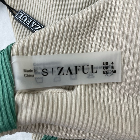 Zaful Two Tone Ribbed Bikini - Picture 4 of 5